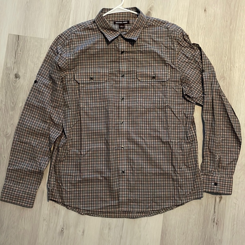 Michael Kors Checkered Men’s Button Down Shirt